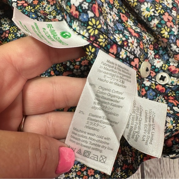 sewn for J. Crew slim tuntucket floral print secret wash Button Down Shirt sz M - Picture 5 of 6